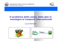 Il problema dello zaino: dalla gita in montagna ai trasporti