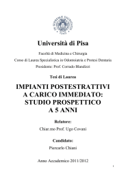 Tesi di Laurea IMPIANTI POSTESTRATTIVI A CARICO IMMEDIATO