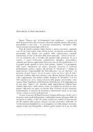 Questo “Numero uno” di Antropoanalisi vuole confermare – a partire