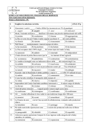 SCRIVA LE SOLUZIONI SUL FOGLIO DELLE RISPOSTE Non si può