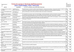 Corso di Laurea in Scienze dell`Educazione ENTI DISPONIBILI PER