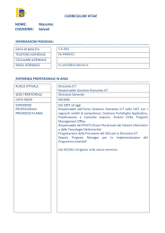 CURRICULUM VITAE NOME: Massimo COGNOME: Salvati