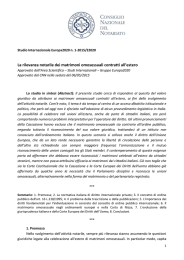 La rilevanza notarile dei matrimoni omosessuali contratti all`estero