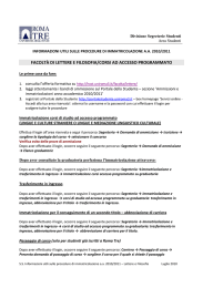 facoltà di lettere e filosofia/corsi ad accesso programmato