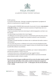 Gentile paziente, in occasione dell`intervento chirurgico ortopedico