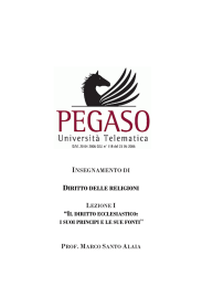 diritto delle religioni - Universit&agrave; Telematica Pegaso
