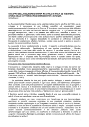 Sviluppo della neuropsichiatria infantile in Italia ed in Europa