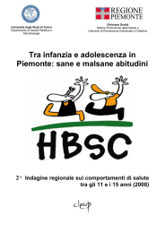 Tra infanzia e adolescenza in Piemonte: sane e malsane abitudini