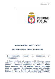 protocollo per l`uso appropriato dell`albumina