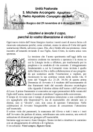 Unit&agrave; Pastorale S. Michele Arcangelo Agugliaro &laquo;Alzatevi e levate il