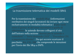 Istruzioni INPS per la trasmissione telematica dei modelli SR41