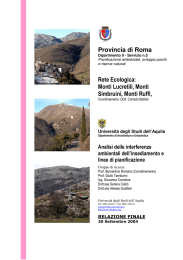 Provincia di Roma Rete Ecologica: Monti Lucretili, Monti Simbruini