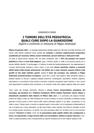 I TUMORI DELL`ETÀ PEDIATRICA: QUALI CURE DOPO LA