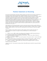 Position Statement on Parenting