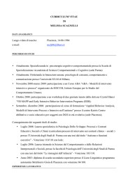 Curriculum vitae Melissa Scagnelli