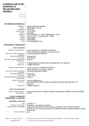 CURRICULUM VITAE EUROPEO di MILANI MELISSA ANDREA