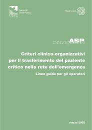 I trasferimenti interospedalieri del paziente critico