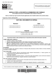 MODULO PER LA RICHIESTA DI RIMBORSO DEI FARMACI DATI