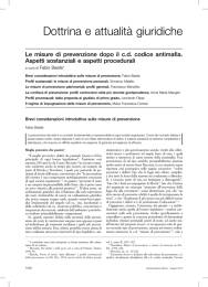 Le misure di prevenzione dopo il c.d. codice antimafia. Aspetti