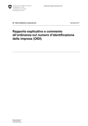 Rapporto esplicativo e commento all`ordinanza sul numero d