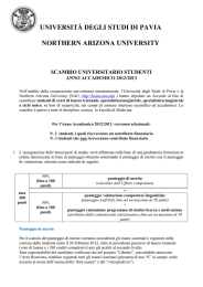 Northern Arizona University - Università degli studi di Pavia