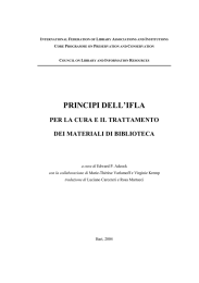 Principi dell`IFLA per la cura e il trattamento dei materiali di biblioteca