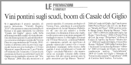 VINI PONTINI SUGLI SCUDI, BOOM DI CASALE DEL GIGLIO (fonte