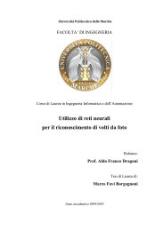 Utilizzo di reti neurali per il riconoscimento di volti da foto