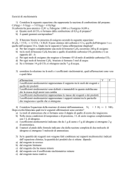 Esercizi di stechiometria 1) Considera la seguente equazione che