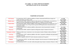 ACCADRA` AL PARLAMENTO EUROPEO SETTIMANA DAL 26 AL