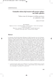 Criminalità violenta degli stranieri nelle province italiane