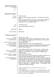 CV Dr.ssa Sandra Bertocco - Azienda Ospedaliera di Padova