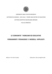 le comunita` familiari ed educative fondamenti pedagogici e