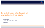 Le exit strategy e le clausole di way out nel private equity