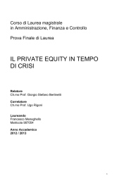 IL PRIVATE EQUITY IN TEMPO DI CRISI