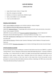 Curriculum Vitae Prof. Luca De Nicola