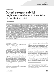 Doveri e responsabilità degli amministratori di società in crisi