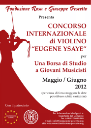 CONCORSO INTERNAZIONALE di VIOLINO “EUGENE YSAYE”