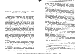 Carlo Tagliavini, La lingua ungherese e il problema delle origini dei