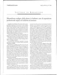 Mesotelioma maligno della pleura in barbiere: caso di esposizione