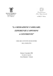 “LA MEDIAZIONE FAMILIARE. ESPERIENZE E OPINIONI A