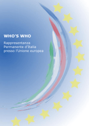 WHO`S WHO - Presidenza Italiana del Consiglio dell`Unione Europea