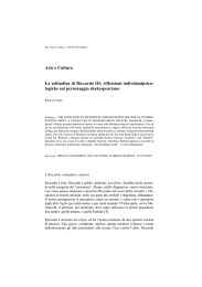 Arte e Cultura La solitudine di Riccardo III: riflessioni individualpsico