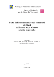 Stato delle conoscenze sui terremoti siciliani dall`anno 1000 al 1880