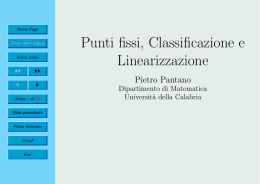 Punti fissi, Classificazione e Linearizzazione