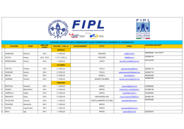 N COGNOME NOME ANNO DEL CORSO REGIONE / LIVELLO