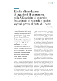 Rischio d`introduzione di organismi di quarantena nella UE