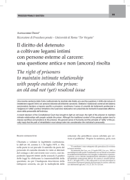Il diritto del detenuto a coltivare legami intimi con persone esterne al