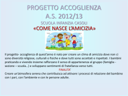 PROGETTO ACCOGLIENZA A.S. 2012/13 SCUOLA INFANZIA