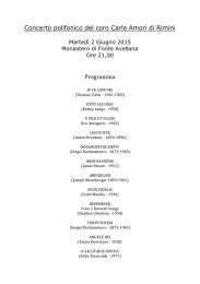 Concerto polifonico del coro Carla Amori di Rimini Programma